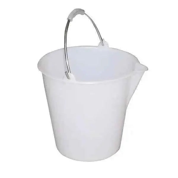 12L Plastic Bucket, White, Food Grade  Adomoo