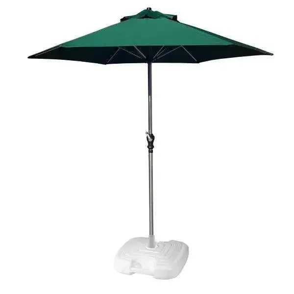 2.1m Parasol In Green with Resol Base - Pack of Two  Adomoo