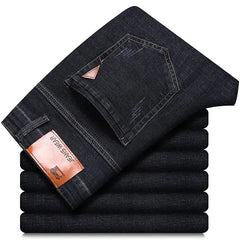 Men's Business Jeans – Classic Stretch Denim Trousers  Adomoo