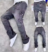 Vintage Men's Distressed Bell Bottom Jeans – Workwear Denim for Outdoor & Trade Adomoo