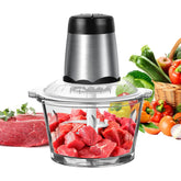 2L Electric Food Chopper Vegetable Chopper Small Food Processor Meat Grinder Mixer Electric Dicer with 2 Speeds Meat Mincer - Honesty Sales