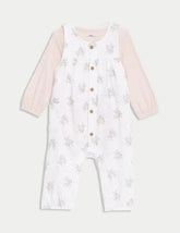 2pc Pure Cotton Floral Outfit (7lbs - 1 Yrs) Adomoo
