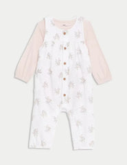 2pc Pure Cotton Floral Outfit (7lbs - 1 Yrs)  Adomoo