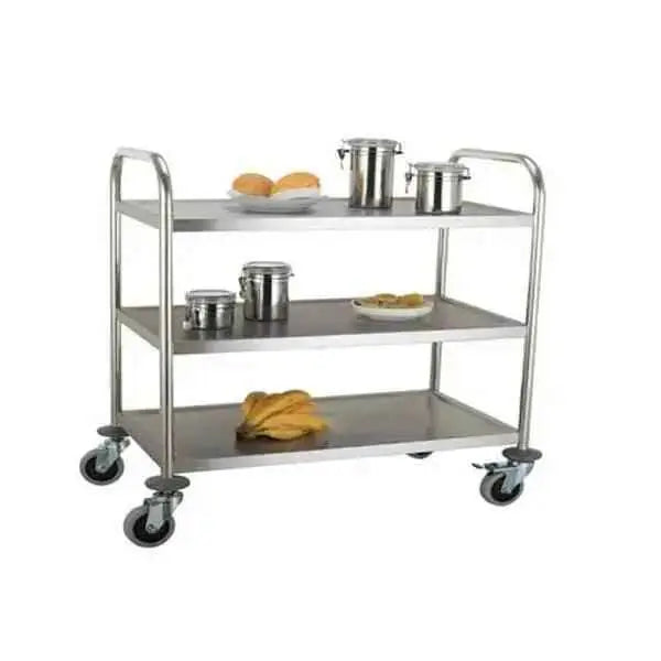 3 Tier Stainless Steel Trolley Round Tube  Adomoo
