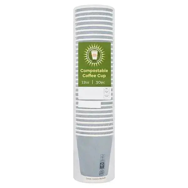 30 Compostable Coffee Cup 12oz  Adomoo