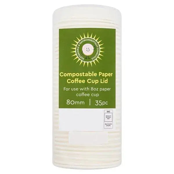 35 Compostable Paper Coffee Cup Lid 80mm  Adomoo