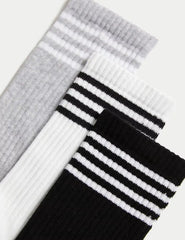 3pk Cotton Blend Ankle High Socks  Adomoo
