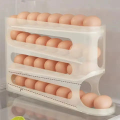 4 Layers Automatic Rolling Egg Holder Rack Fridge Egg Storage Box  Adomoo