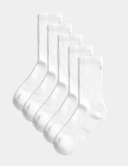 5pk Cotton Rich Cushioned Crew Socks  Adomoo