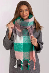 AT long colorful plaid Shawl  Adomoo