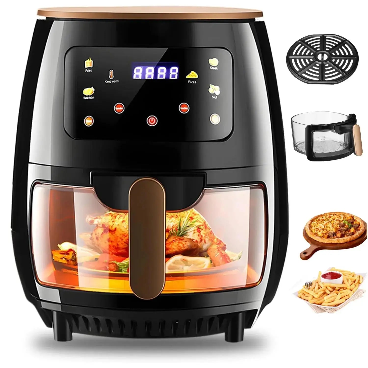 Air Fryer, 6QT Airfryer Oven with Viewing Window Oilless Cooker  Adomoo