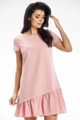 Awama Short-Sleeve Mini Daydress  Adomoo