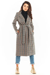 Awama double collar, tied coat  Adomoo
