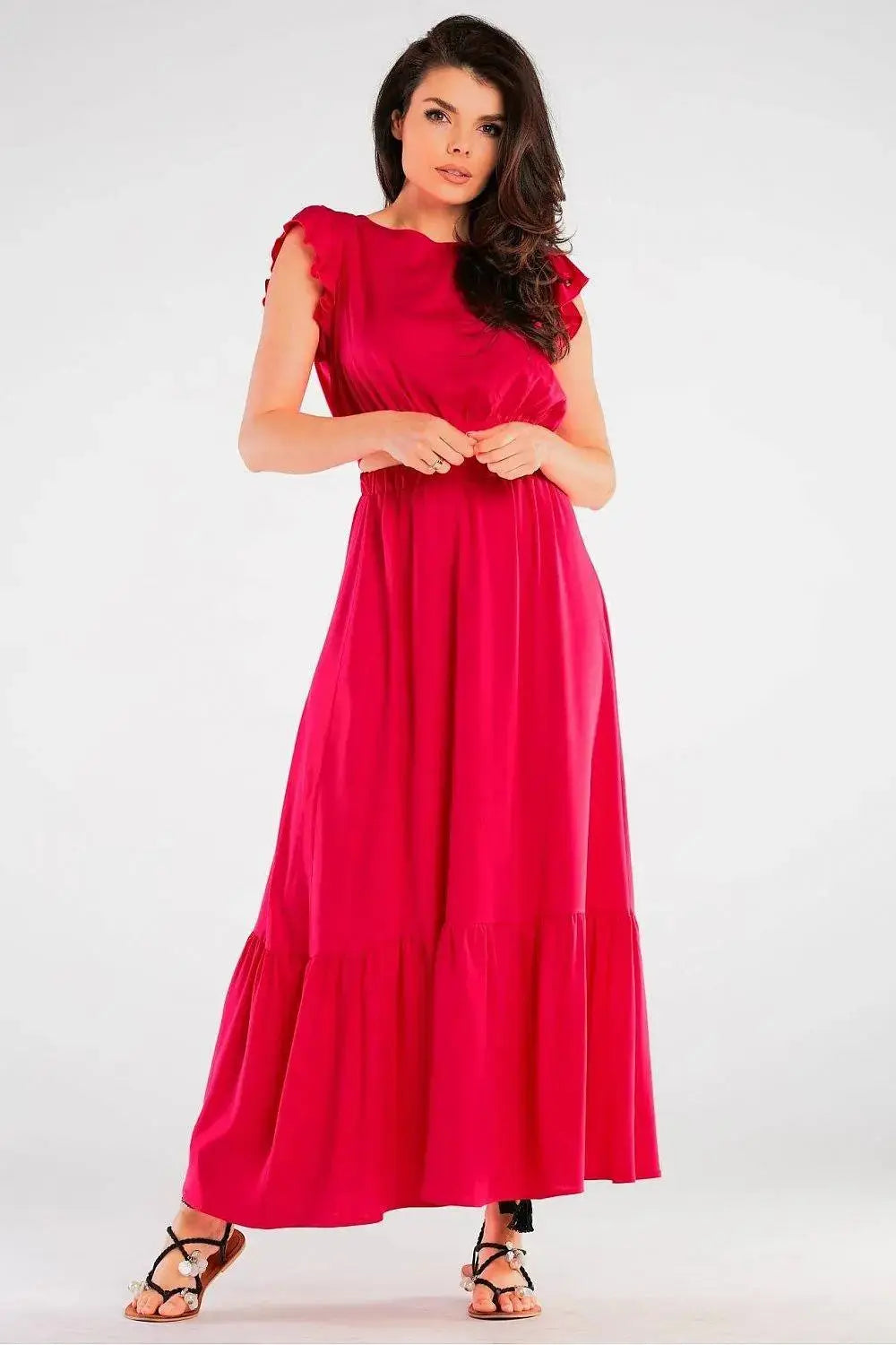 Awama elastic waist long maxi skirt  Adomoo