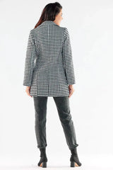 Awama large black buttons double-breasted coat  Adomoo