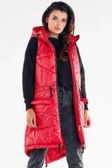 Awama quilted shiny fabric gilet  Adomoo