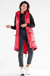 Awama quilted shiny fabric gilet  Adomoo