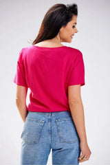 Awama simple cut soft blouse  Adomoo