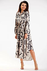 Awama two pockets shirt maxi dress  Adomoo