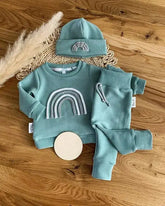 Baby Clothes Newborn Girl Boy 2Pcs Cotton Rainbow Fall Outfits Girls Clothing Suit  Adomoo