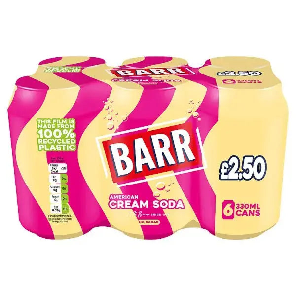 Barr American Cream Soda 6 x 330ml (Case of 4)  Adomoo
