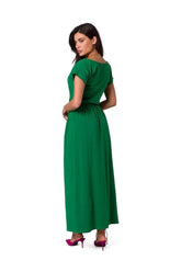 BeWear Comfortable cotton maxi dress with a neckline Adomoo