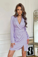 Bicotone loose-fitting classic navy dress  Adomoo