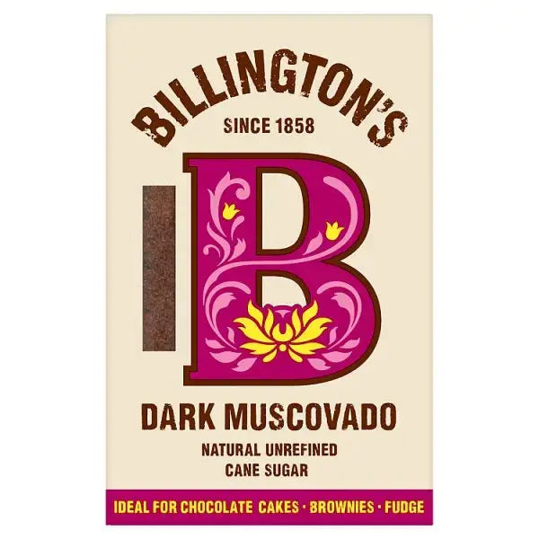 Billington's Dark Muscovado Natural Unrefined Cane Sugar 500g Adomoo