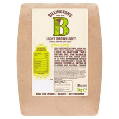 Billington's Light Brown Soft Natural Unrefined Cane Sugar 3kg Adomoo