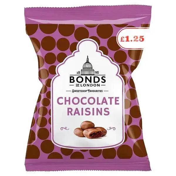 Bonds of London Chocolate Raisins 75g (Case of 12)  Adomoo