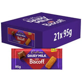 Cadbury Dairy Milk Biscoff Biscuit Chocolate Bar 95g (Case of 21)  Adomoo