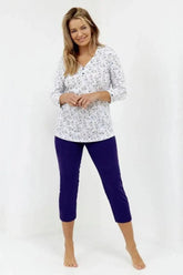 Cana womens v neckline with buttons pajama  Adomoo