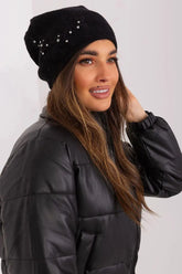 Women's Warm Winter Hat – Smooth Knit with Side Appliqué Adomoo
