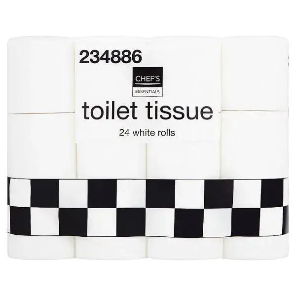 Chef's Essentials Toilet Tissue 24 White Rolls  Adomoo