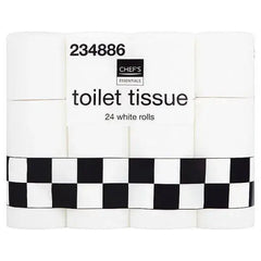Chef's Essentials Toilet Tissue 24 White Rolls  Adomoo