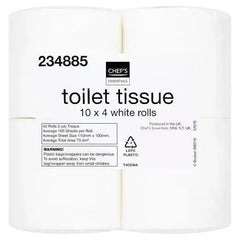 Chef's Essentials Toilet Tissue 40 White Rolls  Adomoo