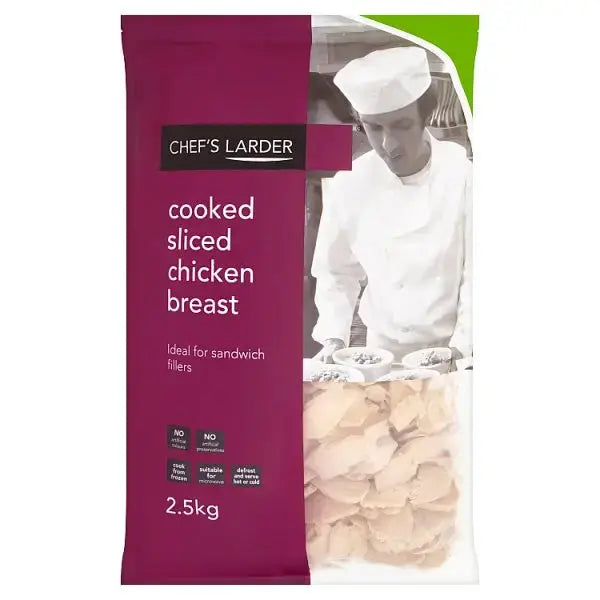 Chef's Larder Cooked Sliced Chicken Breast 2.5kg  Adomoo