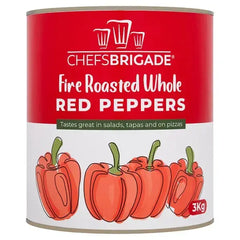 Chefs Brigade Fire Roasted Whole Red Peppers 3kg  Adomoo