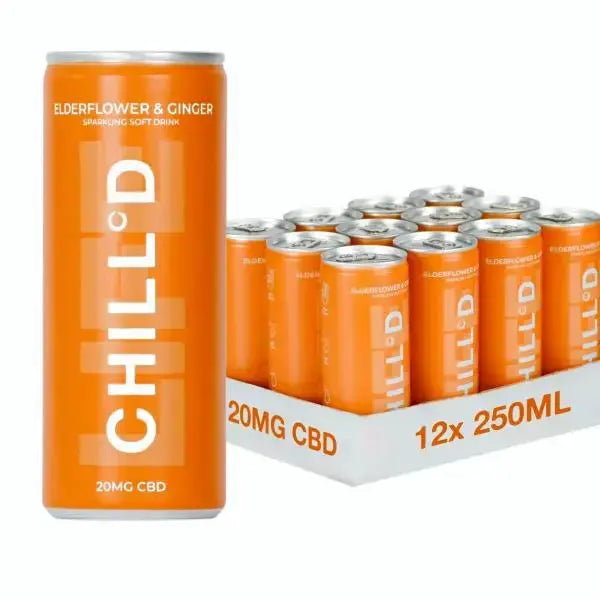 Chill'd Elderflower & Ginger CBD 12 x 250ml (Case of 12)  Adomoo