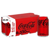 Coca-Cola Zero Sugar 8 x 330m Cans (6 + 2 x 330ml Extra Free) (Case of 3)  Adomoo