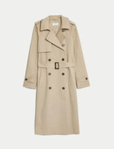 Cotton Rich Belted Longline Trench Coat  Adomoo