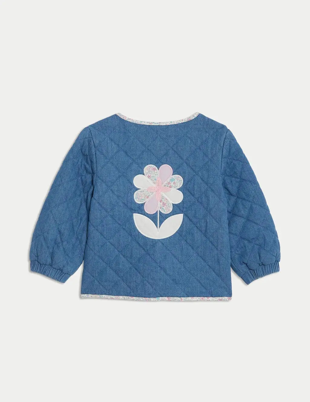 M&S Cotton Rich Denim Quilted Jacket (0-3 Yrs)  Adomoo