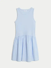 Cotton Rich Ribbed Dress (2-16 Yrs)  Adomoo
