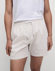 M&S Cotton Rich Seersucker Striped Swim Shorts  Adomoo