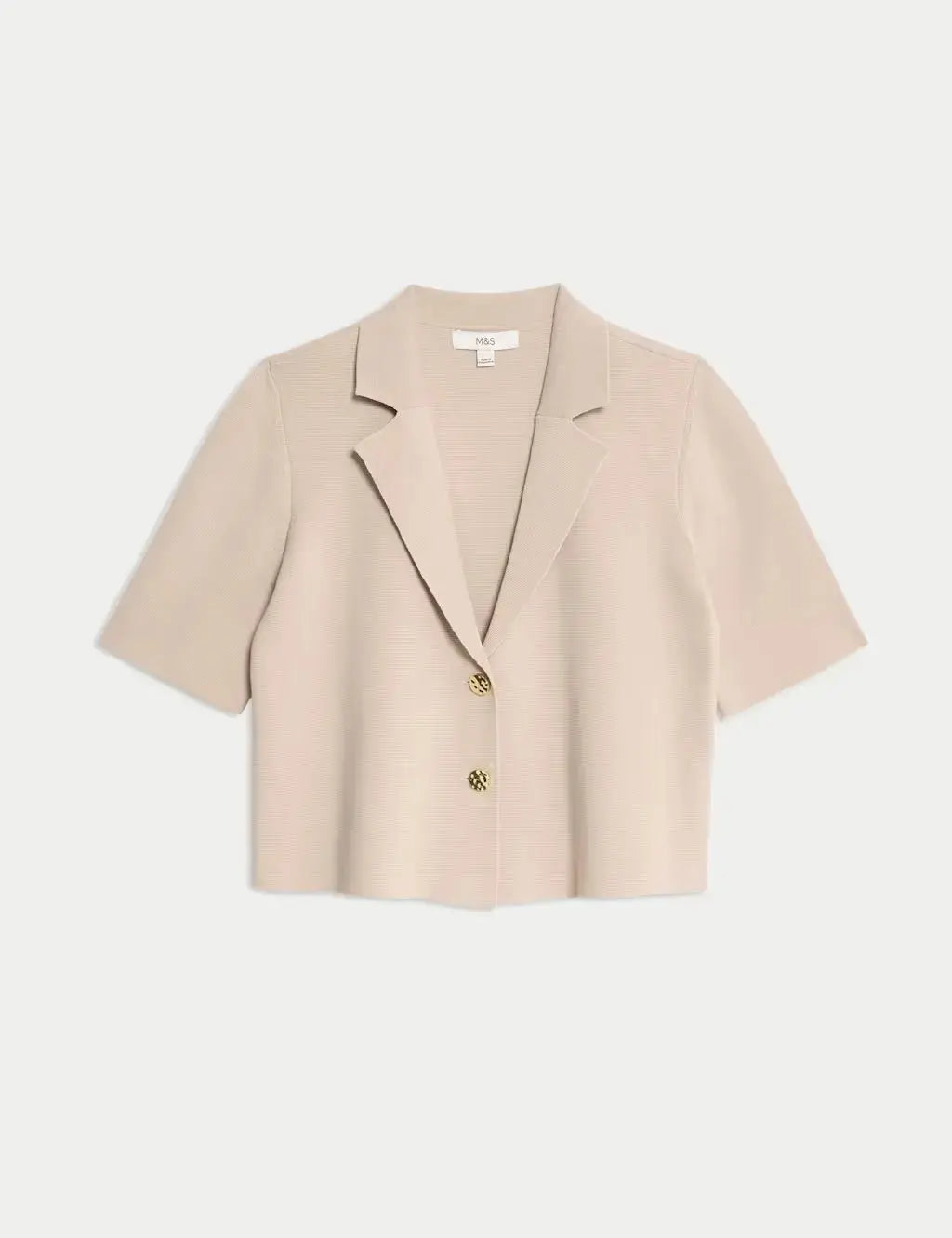 Cotton Rich Textured Knitted Blazer  Adomoo