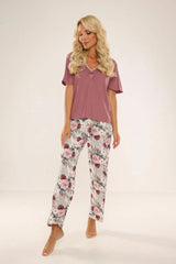 De Lafense two-piece high-quality viscose pajamas  Adomoo