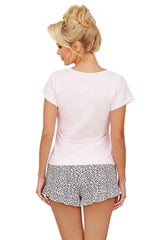 Donna short-sleeved shirt and pant womens pajamas  Adomoo