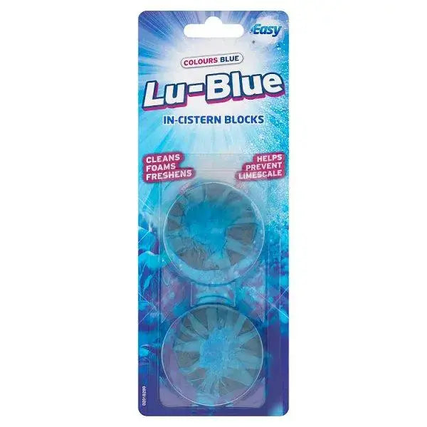 Easy Colours Blue Lu-Blue In-Cistern Blocks 2 x 38g (Case of 12)  Adomoo