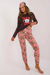 Factory Price blouse, pants, blindfold and hair elastic womens pajamas Adomoo