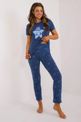 Factory Price short-sleeved t-shirt and pants womens pajamas Adomoo